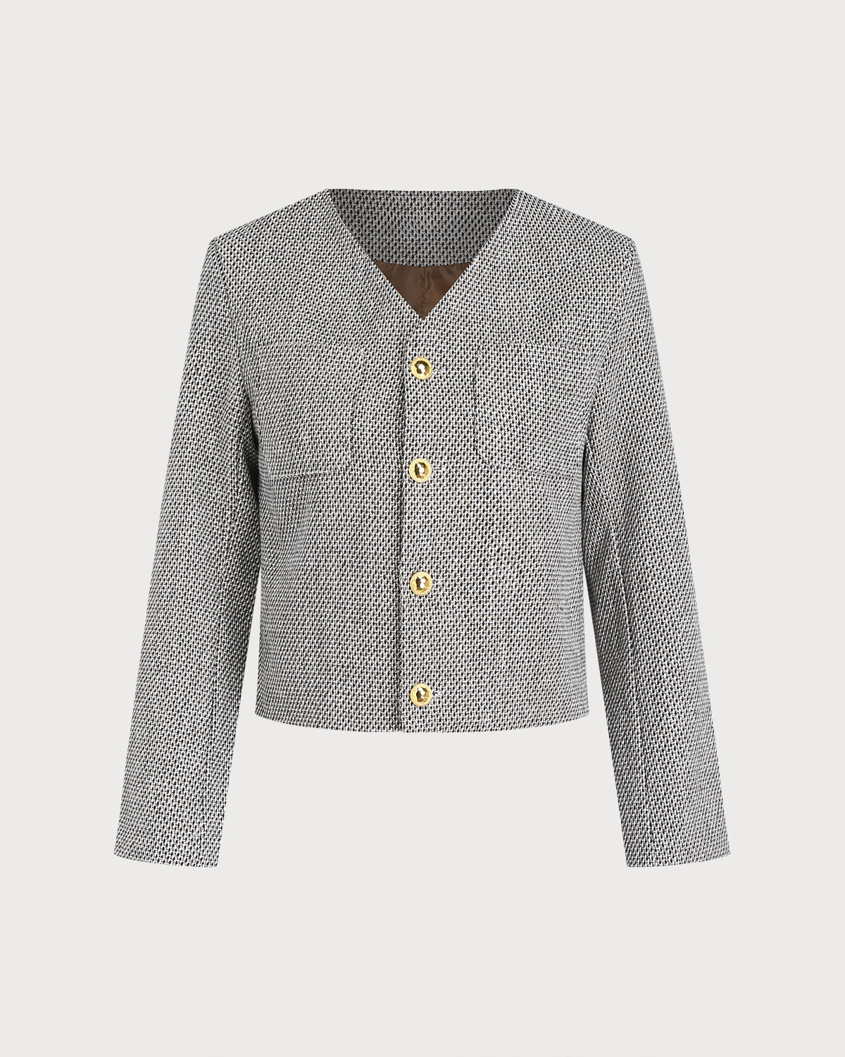 Brown Single Breasted Casual Jacket