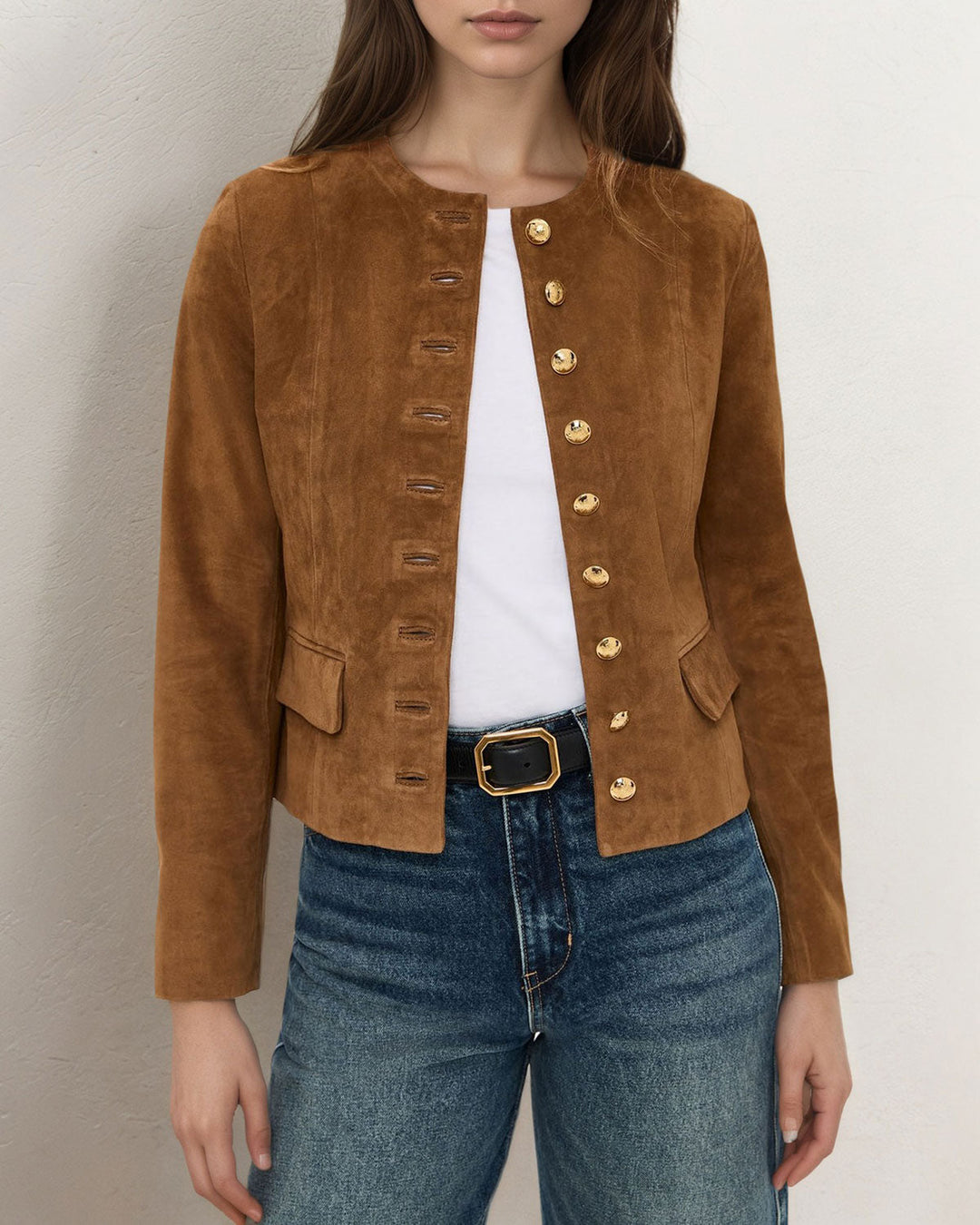 Brown Single Breasted Jacket