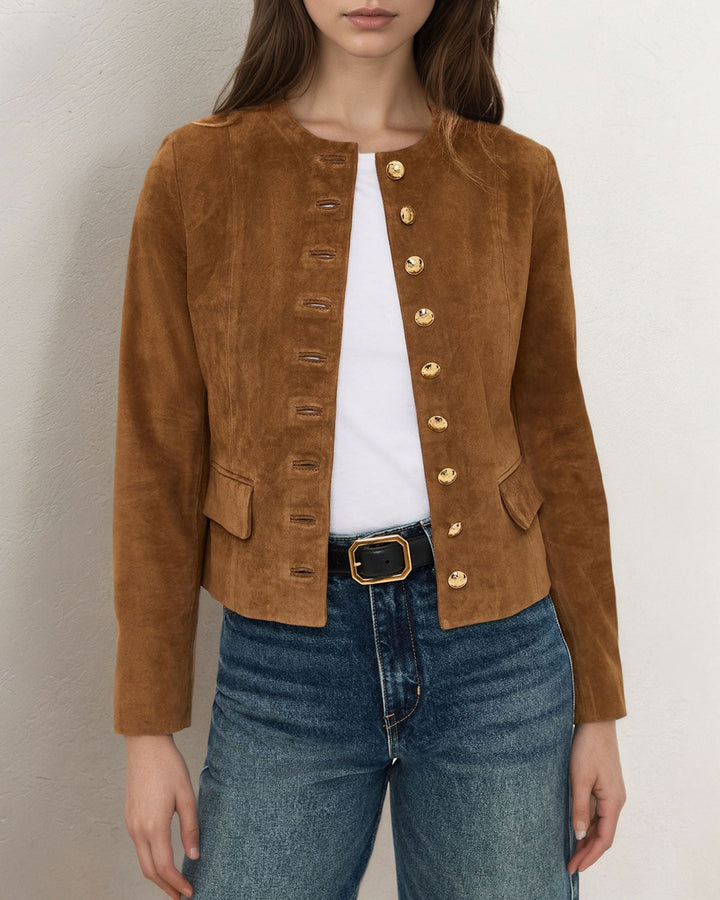 Brown Single Breasted Jacket