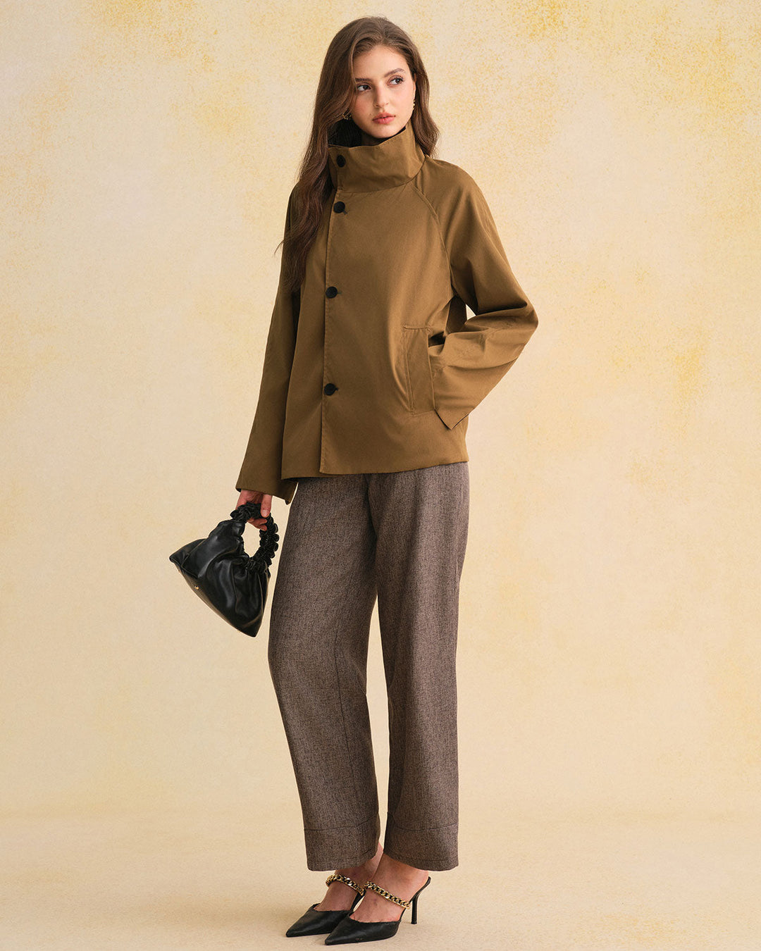 Khaki Single Breasted Reversible Jacket