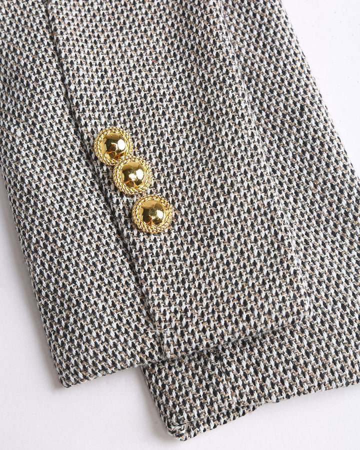 Brown Single Breasted Casual Jacket