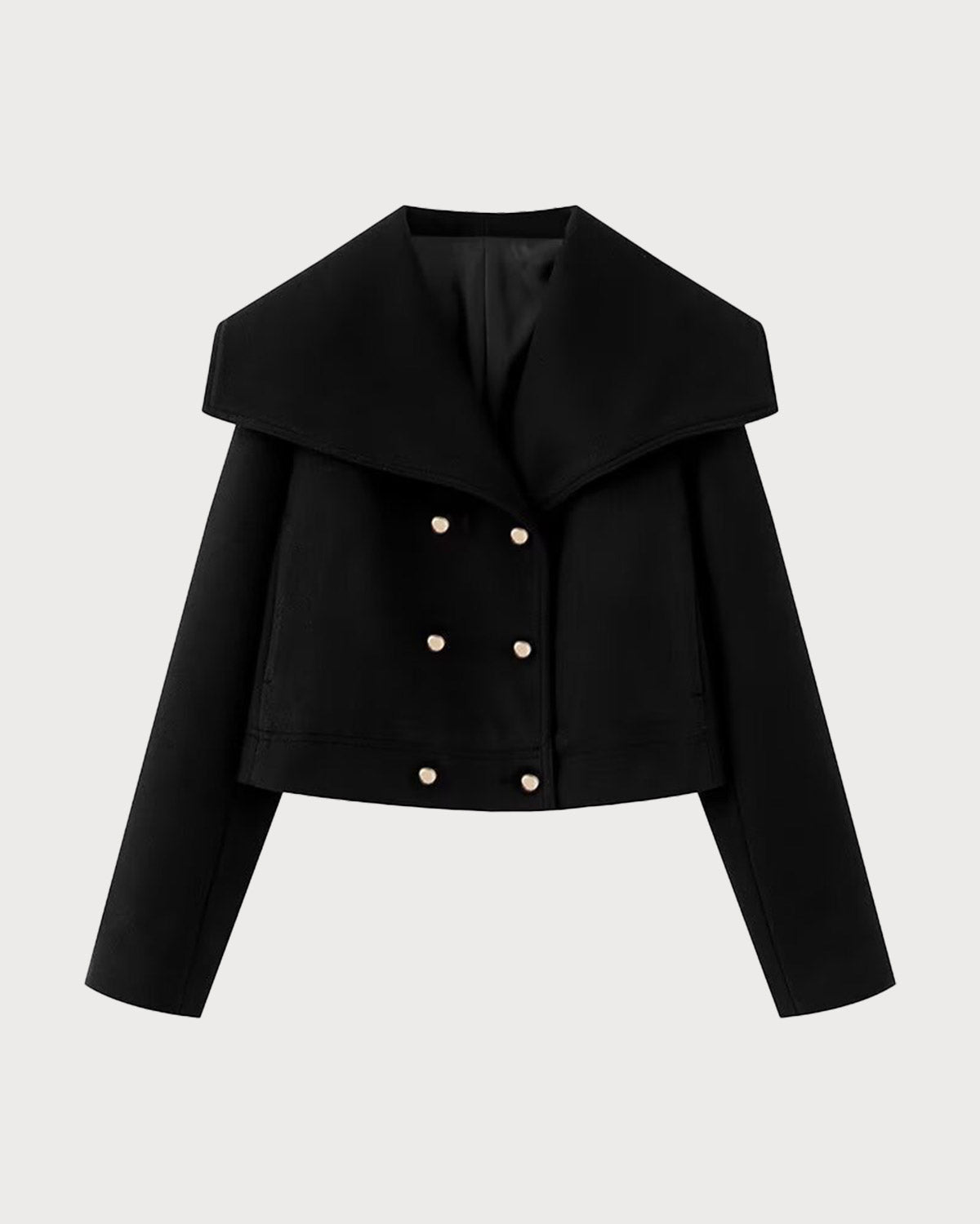 Black Double Breasted Loose Jacket