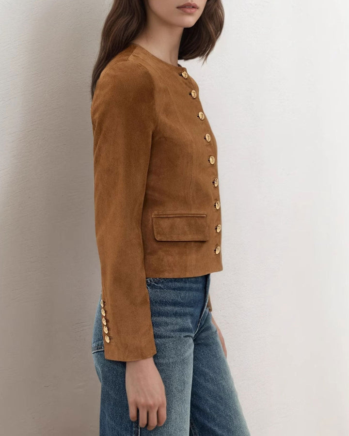 Brown Single Breasted Jacket