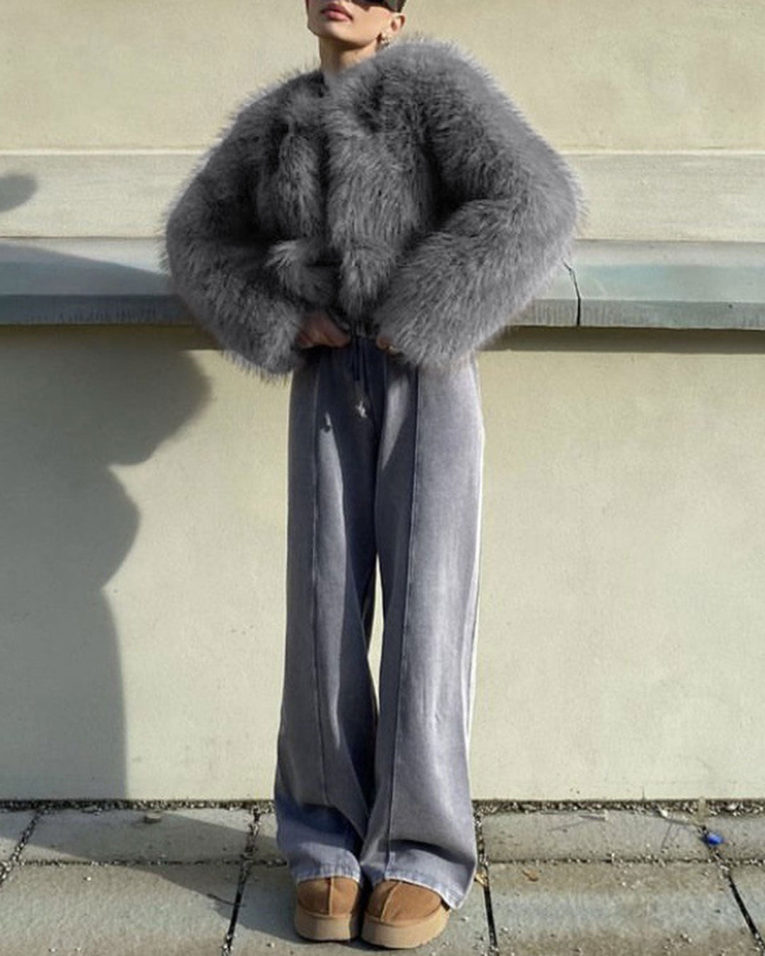 Grey Fluffy Jacket