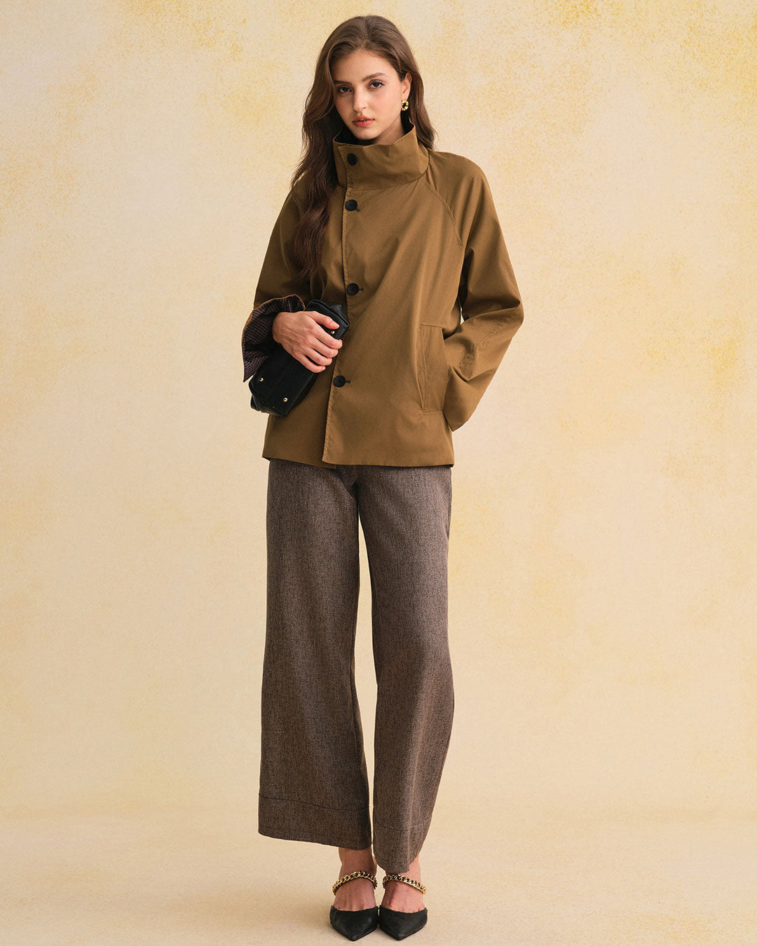 Khaki Single Breasted Reversible Jacket