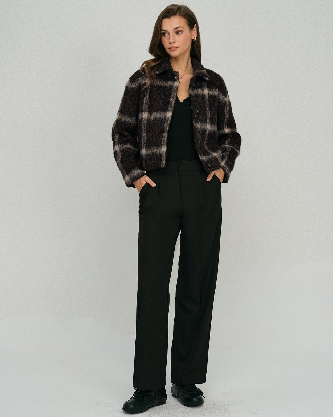 The Venus Plaid Single Breasted Jacket