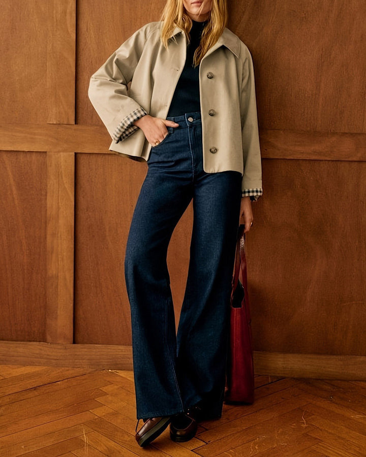 Khaki  Contrasting Pocket Jacket