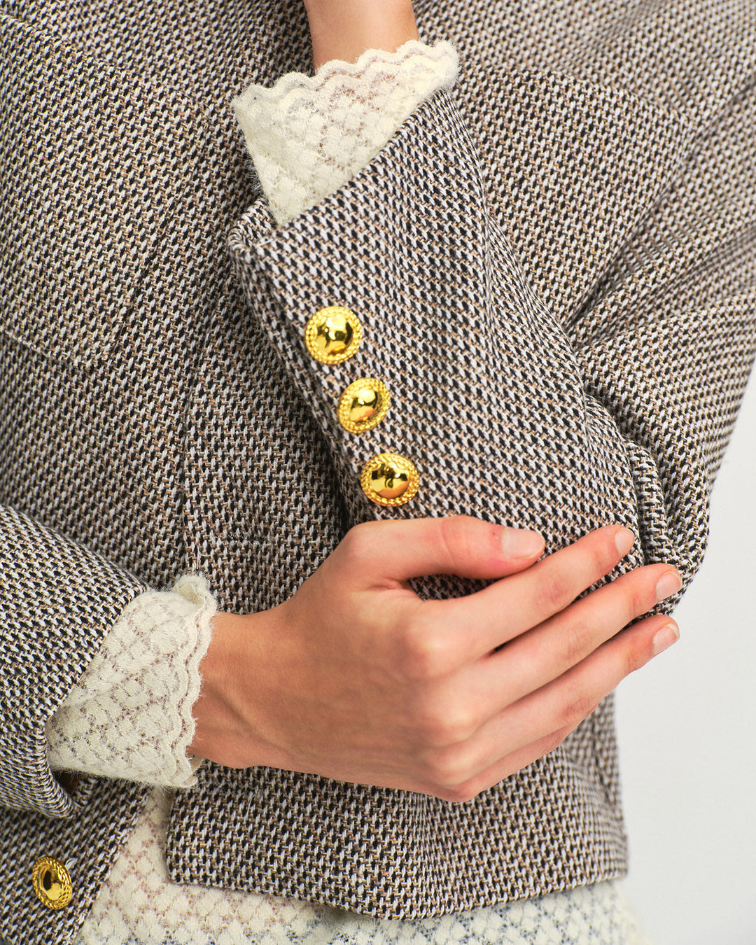 Brown Single Breasted Casual Jacket