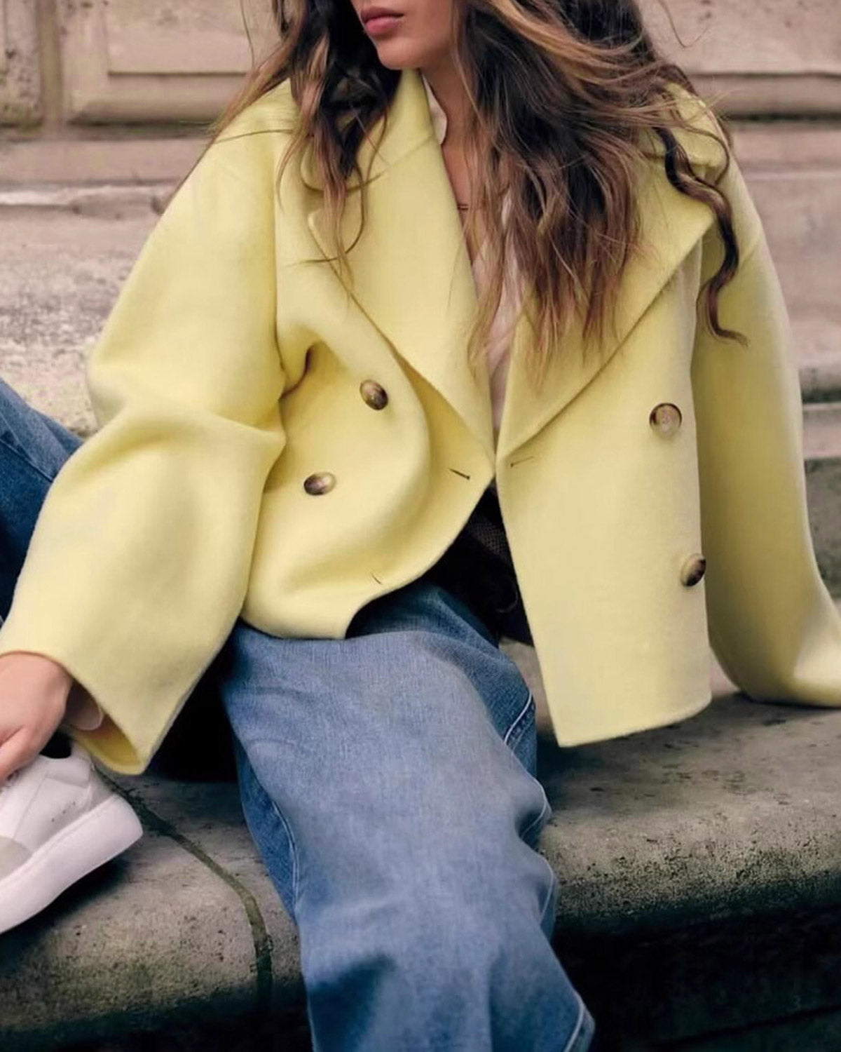 The Jade Double Breasted Pockets Jacket