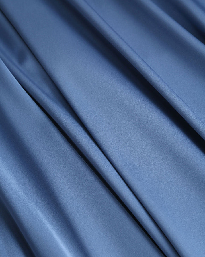 Blue Cowl Neck Slip Midi Dress