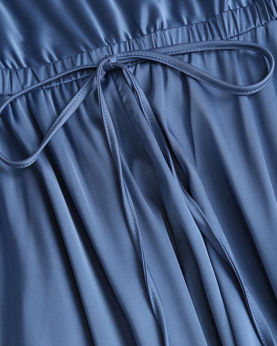 Blue Cowl Neck Slip Midi Dress