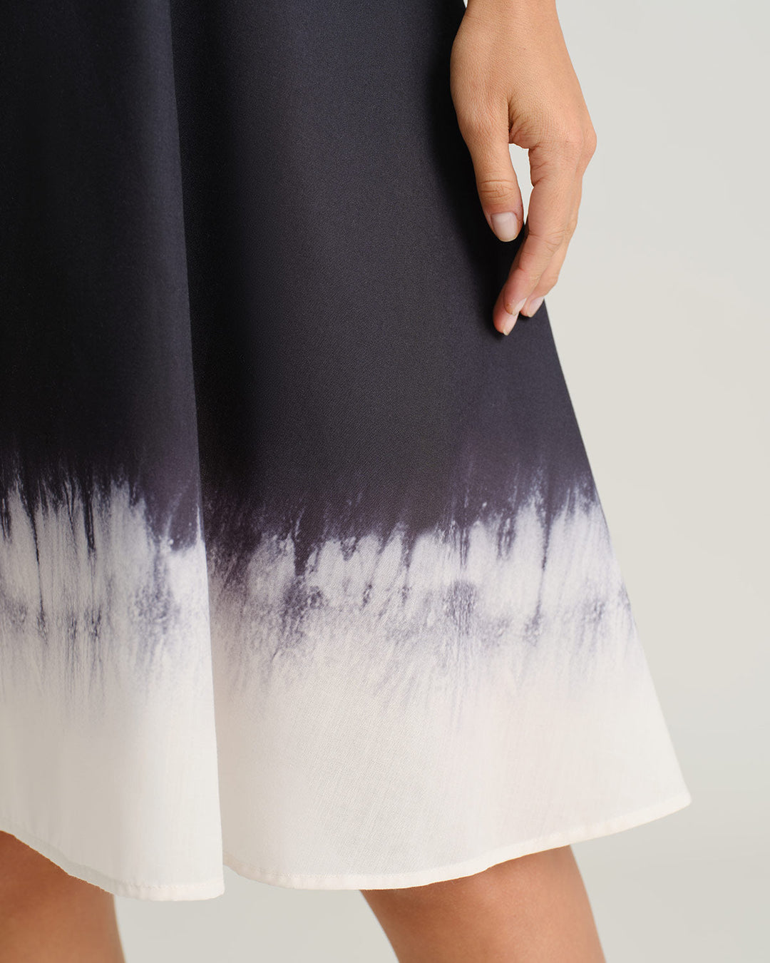 Black Contrast Square Neck Slip Midi Dress