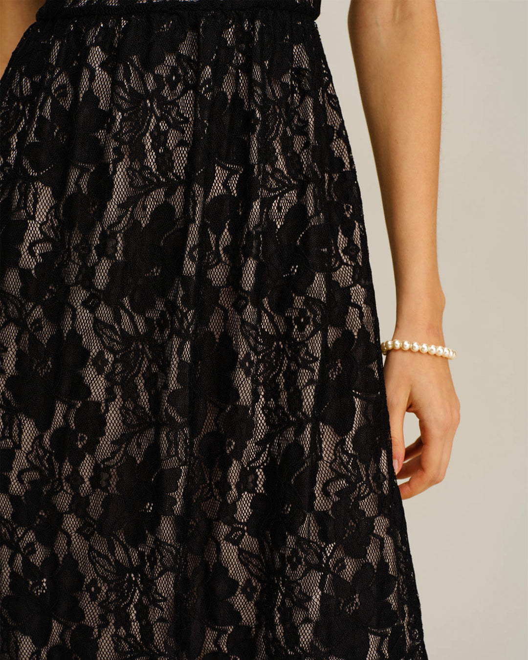 Black Sweetheart Neck A-Line Slip Midi Dress