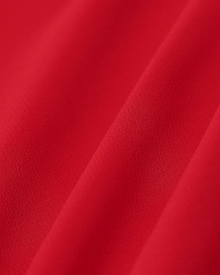 Red Sweetheart Neck Tie Strap Midi Dress