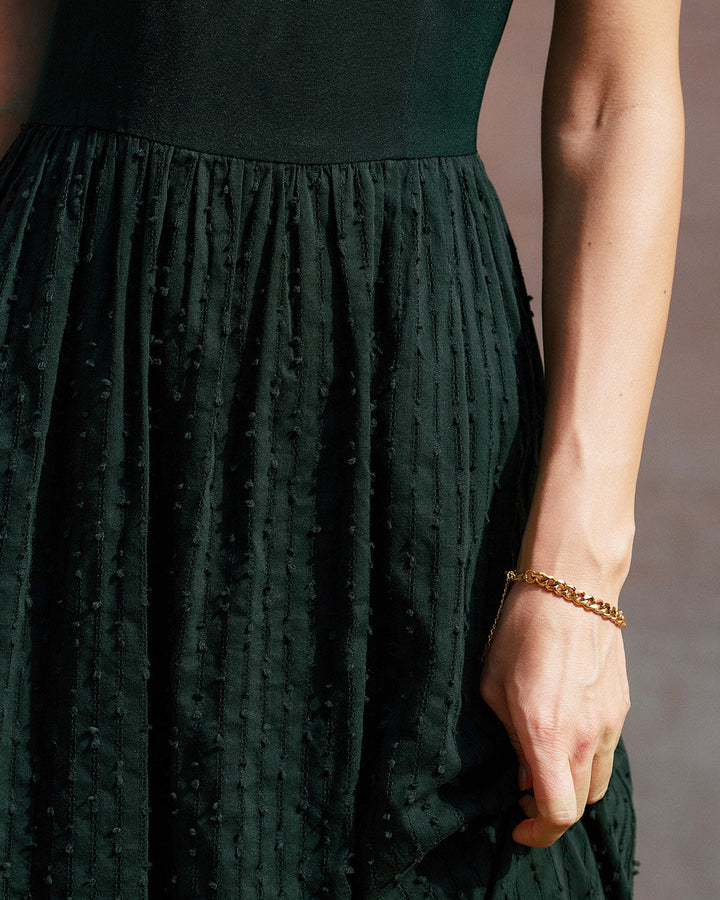 Black Sweetheart Neck Slip Midi Dress