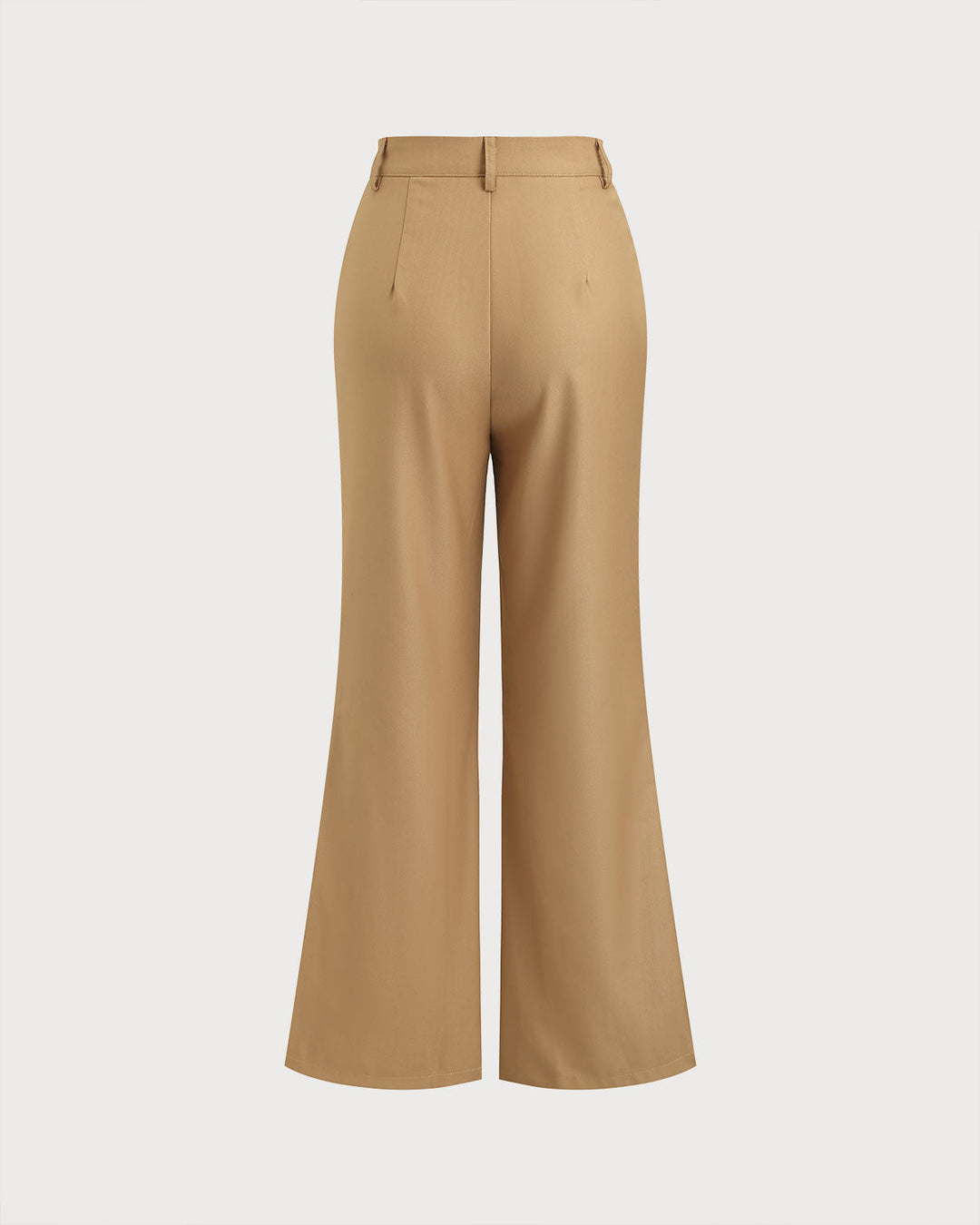 Khaki Natural Waisted Pocket Flared Pants