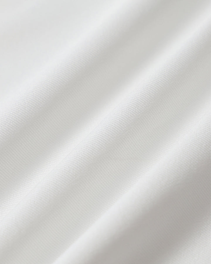 White Ruched Straight Pants