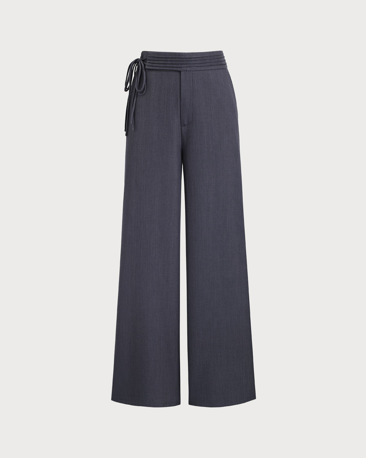 Grey Natural Waisted Straight Pants