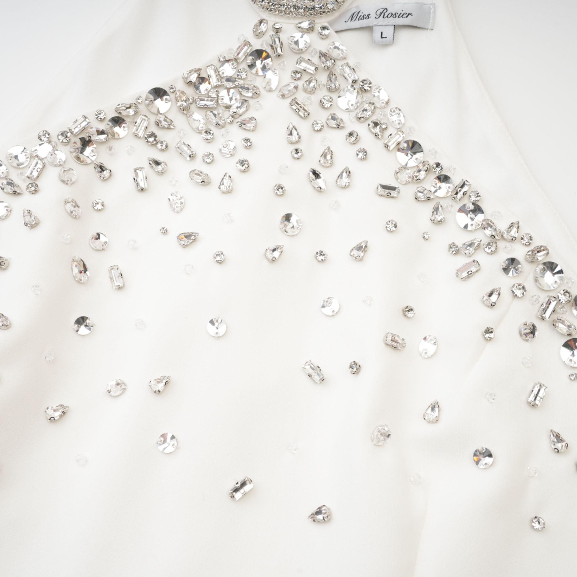 Avellia Liora White Embellished Mini Dress